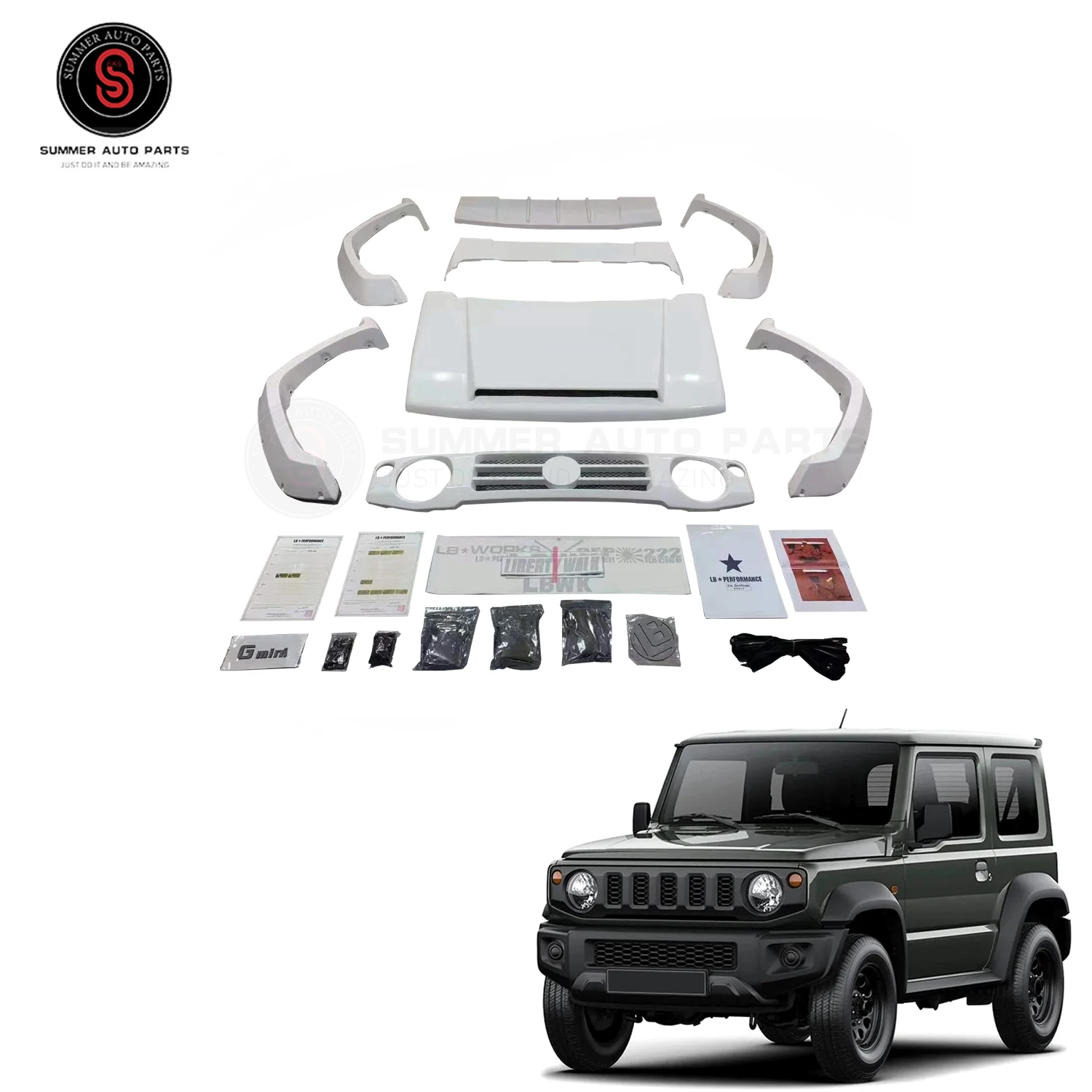 

High Quality Car Auto Parts Factory Price Body Kit Lb Design For SUZUKI JIMNY 2019+