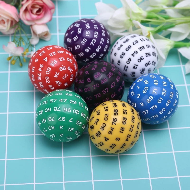 

100 Sided Polyhedral Dice D100 Multi Sided Acrylic Dices for Table Board Role Playing Game Bar Pub Club Party