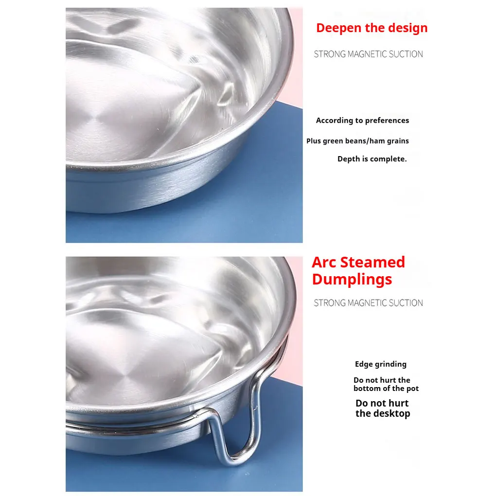 3pieces Stainless Steel Poached Egg Maker With Handle Easy To Extract Cups Arc Shaped Steamed egg poacher
