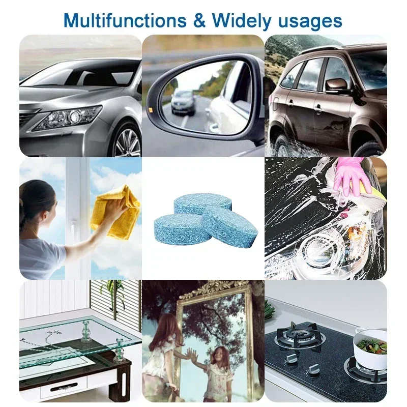 Windshield Cleaner Tablets Solid Car Effervescent 2-100PCS Windscreen Window Glass Dust Wiper Car Cleaning Tool Accessories
