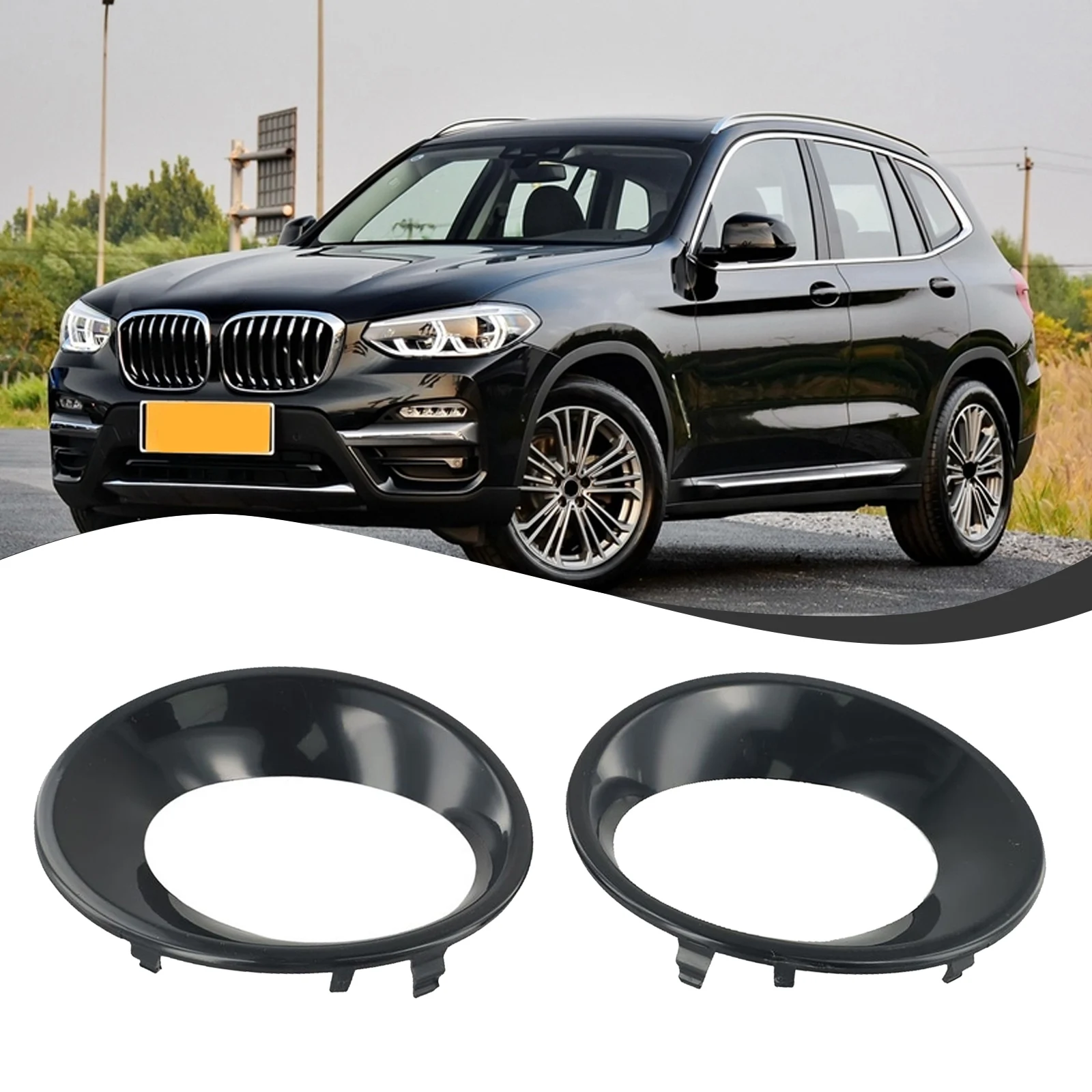 BMW X3 E83 LCI 2007 2010용 프론트 좌우 페어 교체 플라스틱 트림 어셈블리용 포그 라이트 커버 트림 프라이머 처리됨