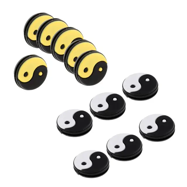 6Pcs/Set Yin Yang Pattern Tennis Racquet Vibration Dampeners Soft Lightweight Firm Silicone Material Gift for All Tennis Players 4