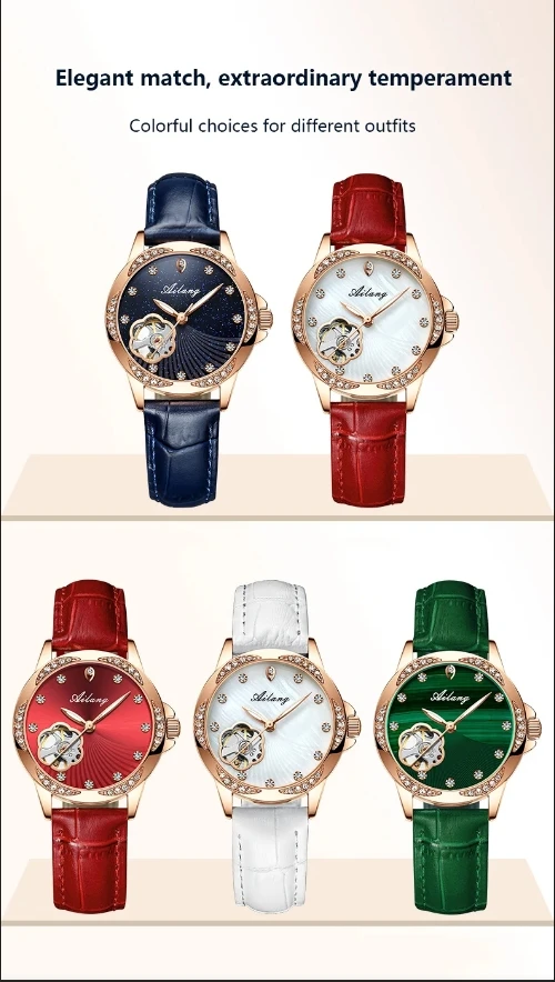 Neue Montre Femme Top Marke Luxus Mode Mechanische Uhr Gypsophila Damen Skeleton Automatische Uhr Damen – Detail 12