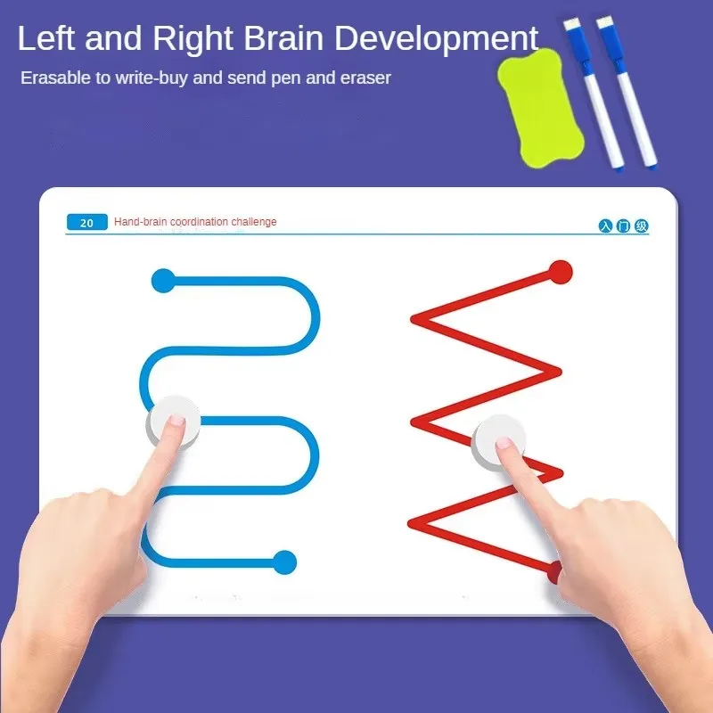 Kids 20pcs Left Right Brain Development Toy Whole Brain Thinking Training Educational Motor Training Aids Puzzle Color Shape Toy 2