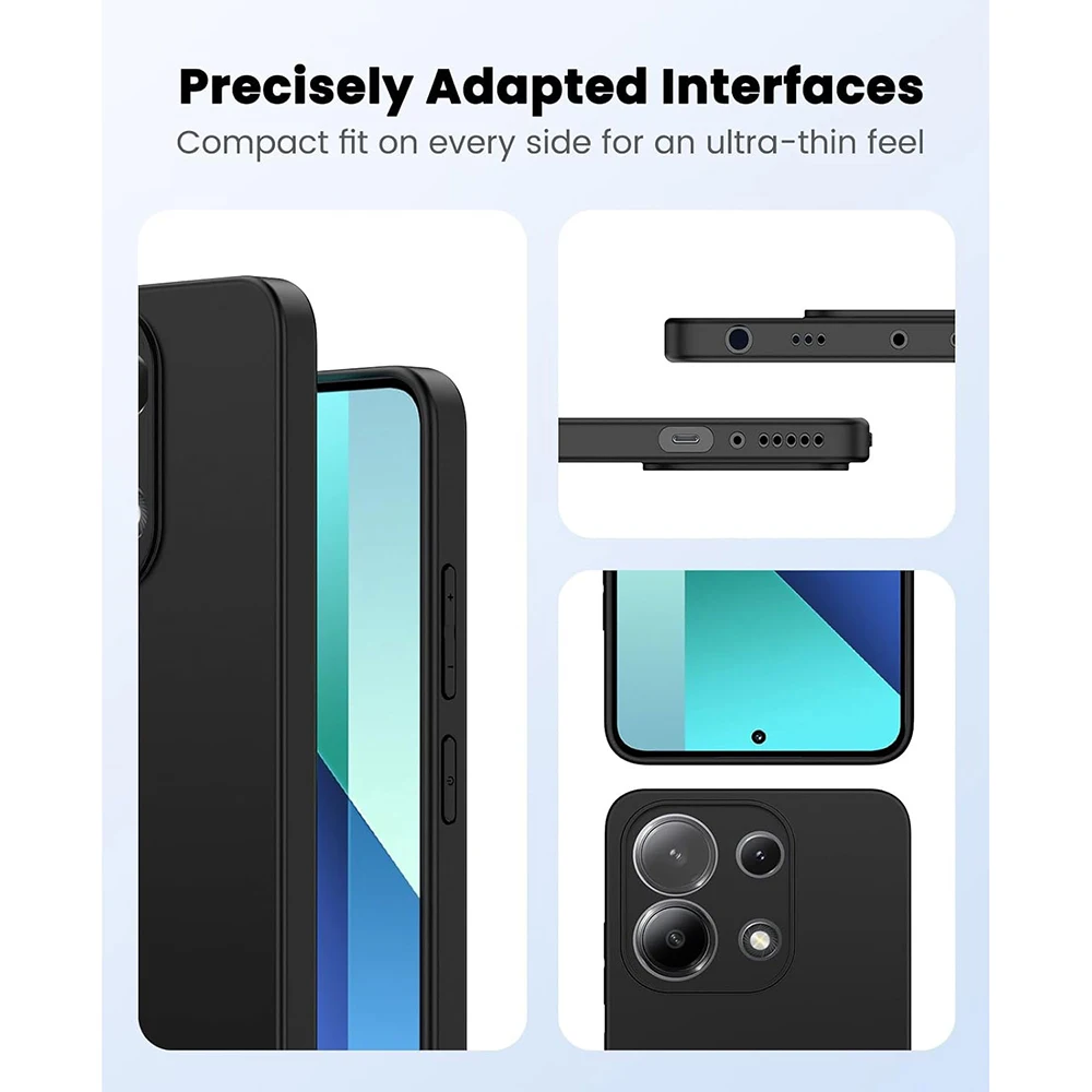 Sleek Black Soft Silicone Shockproof Phone Case - Premium Protection Back Cover