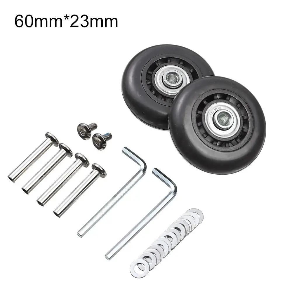 Universal Suitcase Replacement Wheels - Durable Silent Caster Repair Kit with Screws (2-Pack)