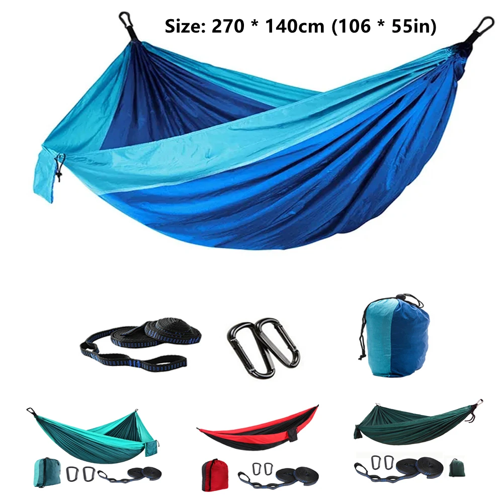 

Portable Tourist Outdoor Garden Parachute Fabric Hammocks For Camping Travel Sleeping Hanging Hammock Swing Nature Hike