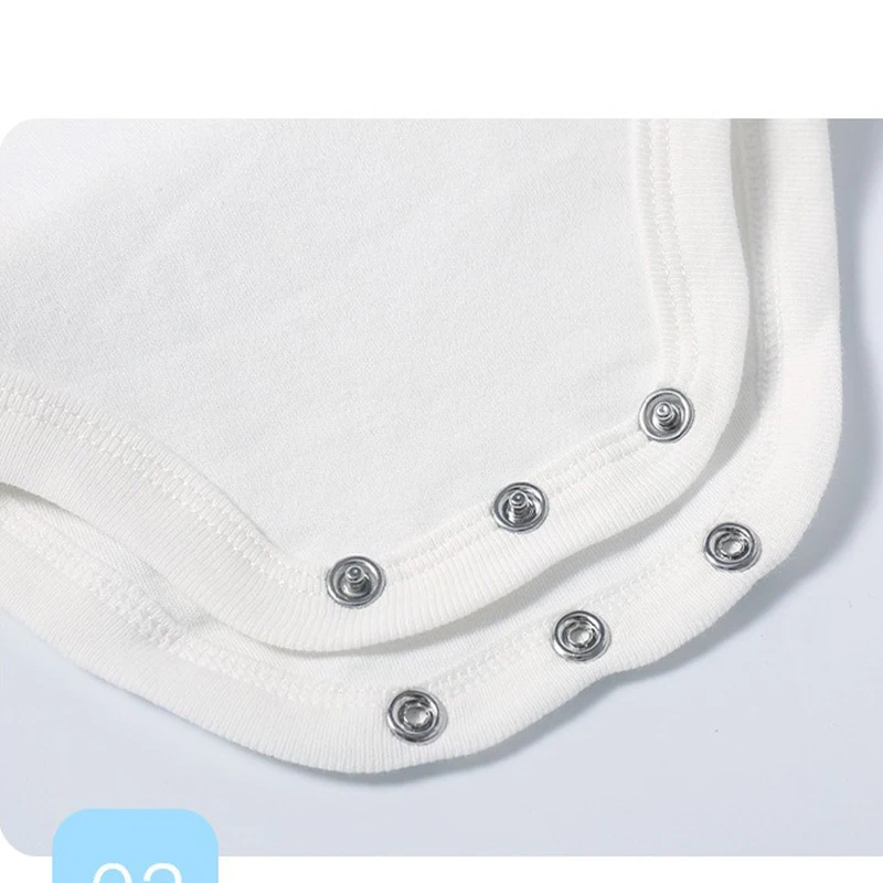 Long sleeves baby bodysuits 100% cotton solid white color newborn baby boy girl rompers infant jumpsuit 0-24 moth 4