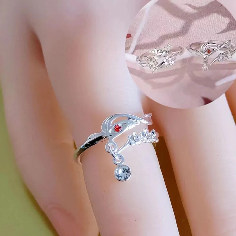 Anime Ring Anime Tian Guan Ci Fu Ring Hua Cheng Xie Lian Cosplay Adjustable Unisex Birthday Couple Rings Comics TGCF Jewelry Accessories