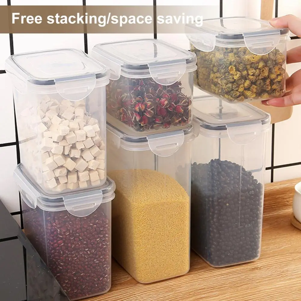 Food Storage Box Stackable Wide Mouth Grain Storage Tank Moisture-proof Dry  Food Snacks Flour Storage Container Kitchen Supplies - AliExpress