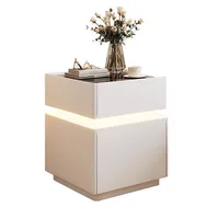 Intelligent Bedside Table with Sensor Light Wooden Bedroom Wireless Charging Nightstand Assembled 3 Drawers Side Storage Cabinet 6