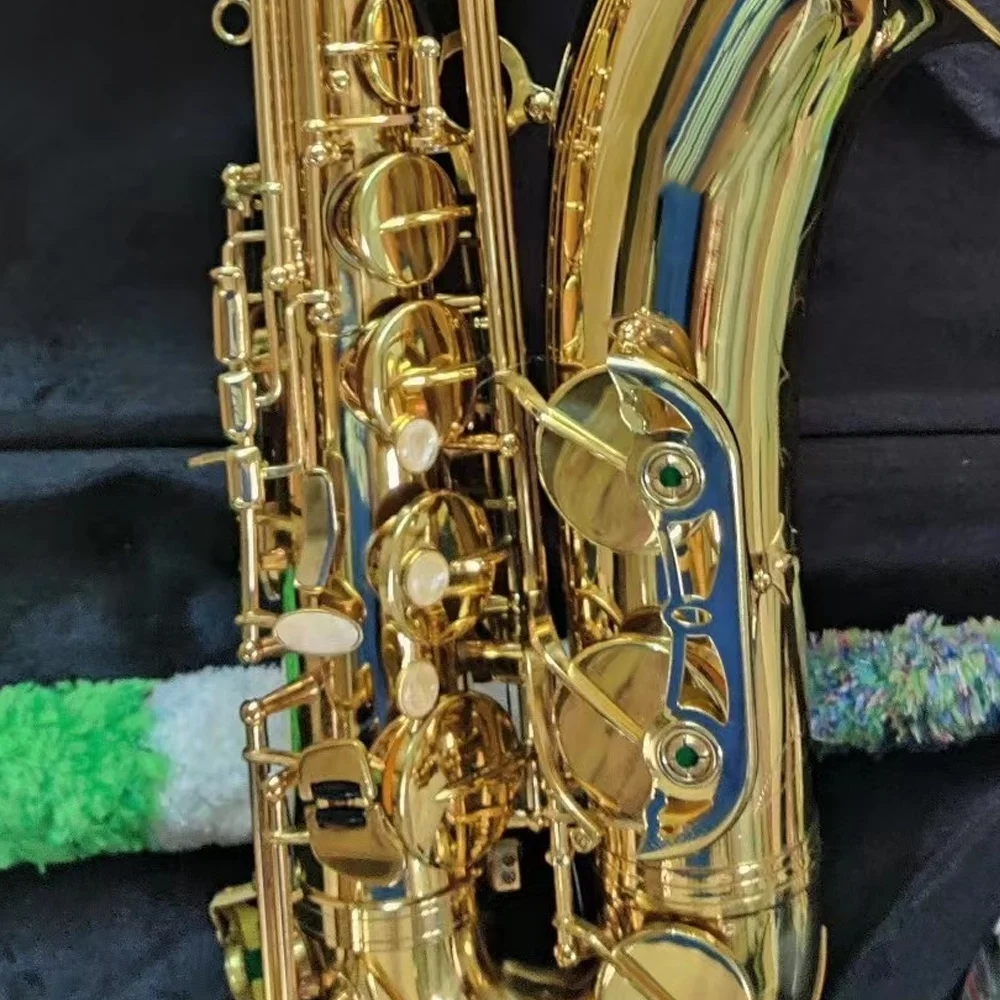 992TenorSaxophoneBbTuningBrassLacqueredGoldEngravedPatternWoodwindInstrumentJapanese