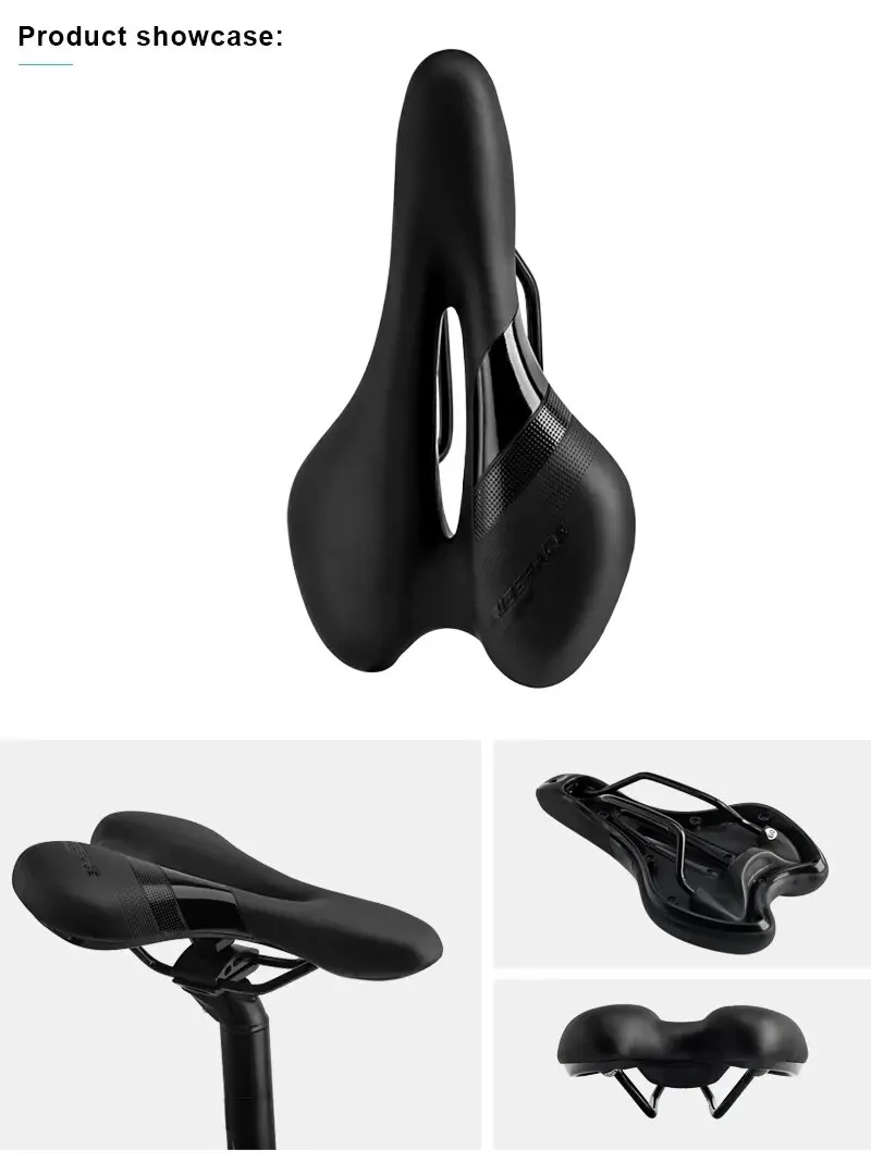 Hollow MTB Road Bike Saddle - Comfortable PU Leather Shockproof Cushion for Men and Women