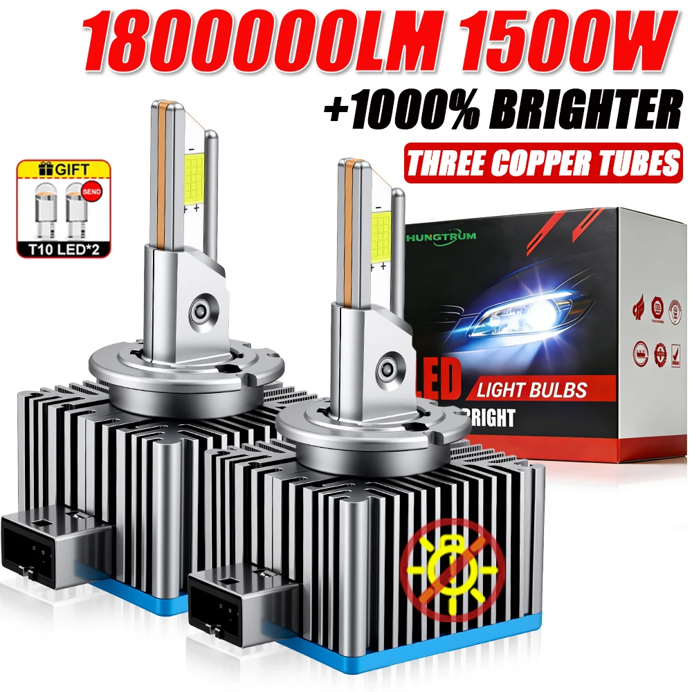 หลอดไฟหน้ารถยนต์ LED CANBUS รุ่น D1S D3S D2S กำลังไฟ 1500W สว่างพิเศษ รุ่น D4S D1R D3R D2R D4R D8S ไฟซีนอนสำหรับรถยนต์ 6000K 1