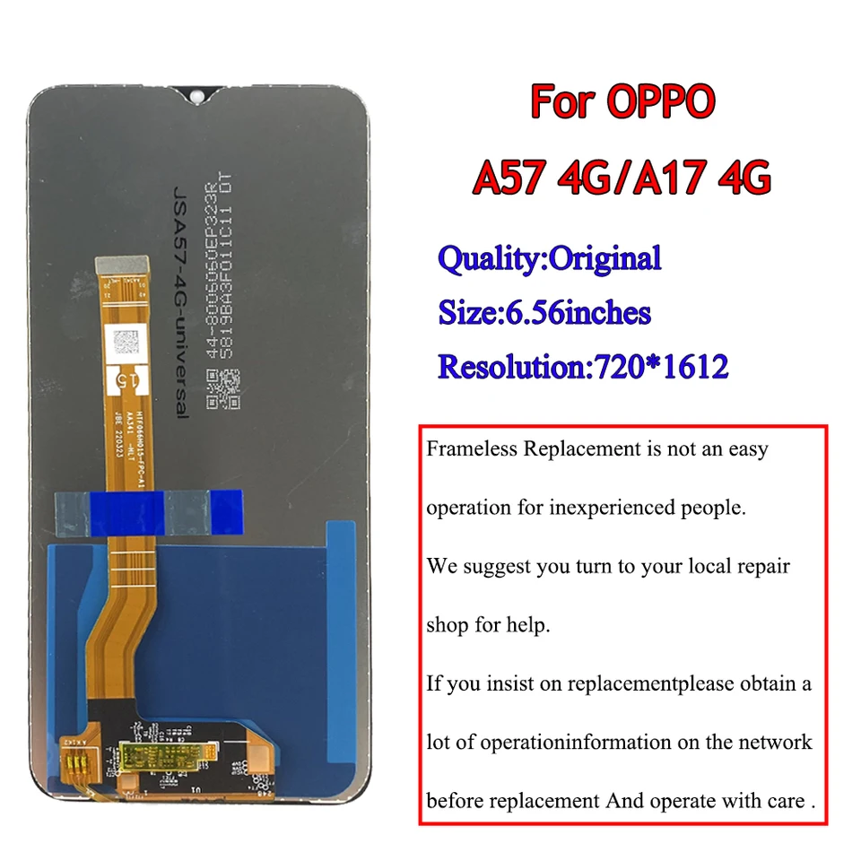 Schermo LCD OPPO A17 CPH2477 Con Tool Kit – Display E Touchscreen Di Ricambio, Nero