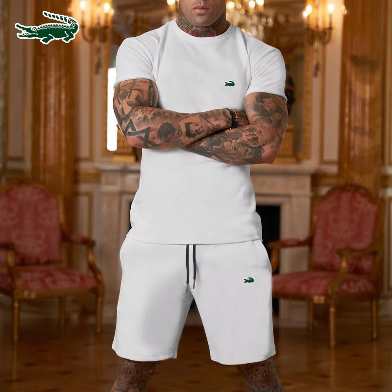 

Casual Sports T-shirt Shorts Solid Set M-3XL