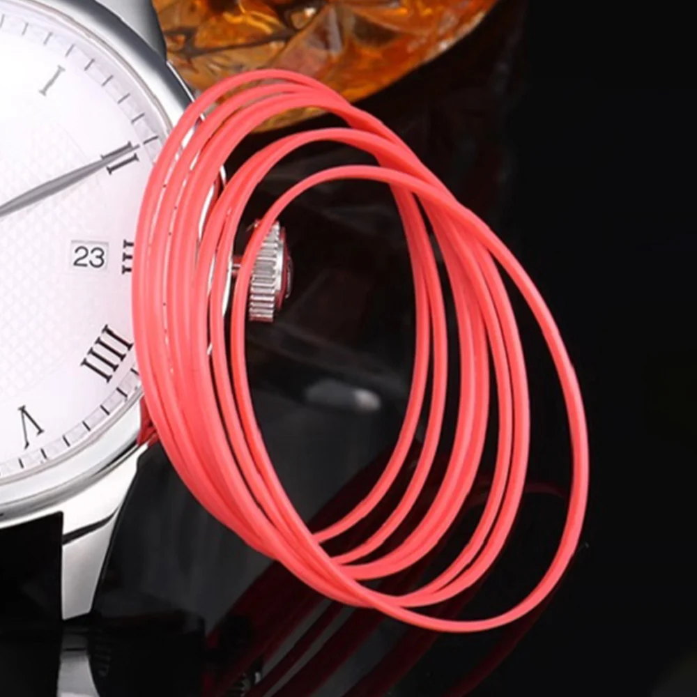 Red Waterproof Gasket Ring for Watch Case Back Cover, 25-42MM Diameter, 1/2/4PCS Set