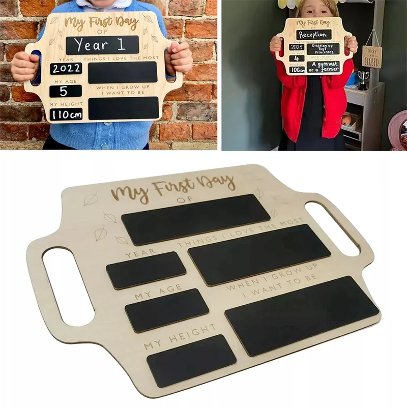 First Day Of School Sign Portable Hang Back School Blackboard Sign Personalized First Day Of Chalk Board Photo Prop Wooden Blackboard Wooden Chalkboard