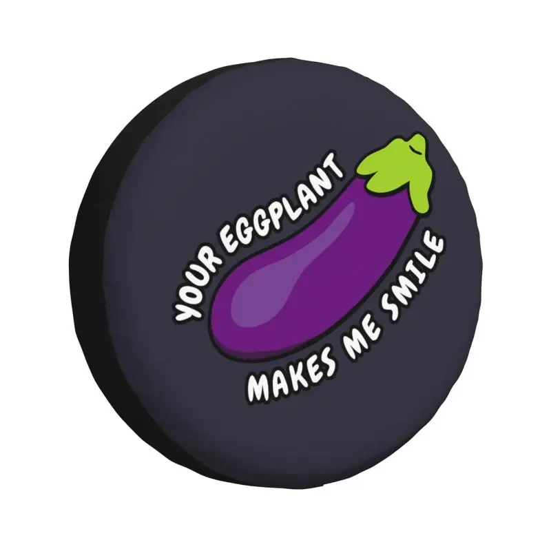 

Custom Funny Food Porno Eggplant Joke Spare Tire Cover for Jeep Wrangler 4WD 4x4 Trailer Car Wheel Protector 14" 15" 16" Inch