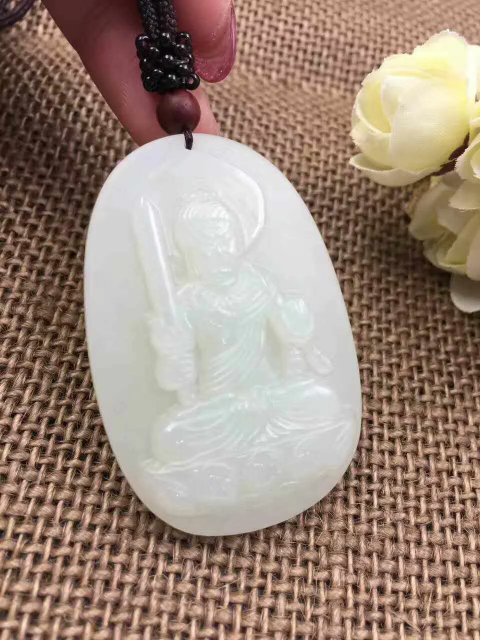 

Hetian Jade Eight Patron Saint Pendant Large Jewelry P0032