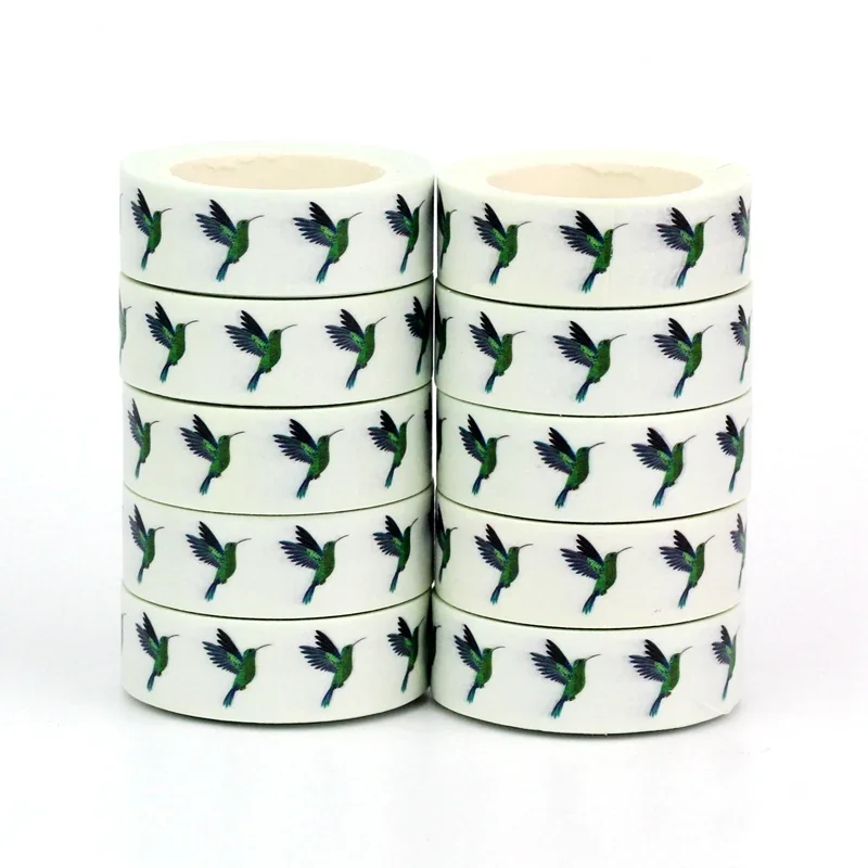 

10X Decor Beautiful Flying Hummingbird Washi Tapes for Scrapbooking Journaling Adhesive Masking Tape Cute Stationery Supplies