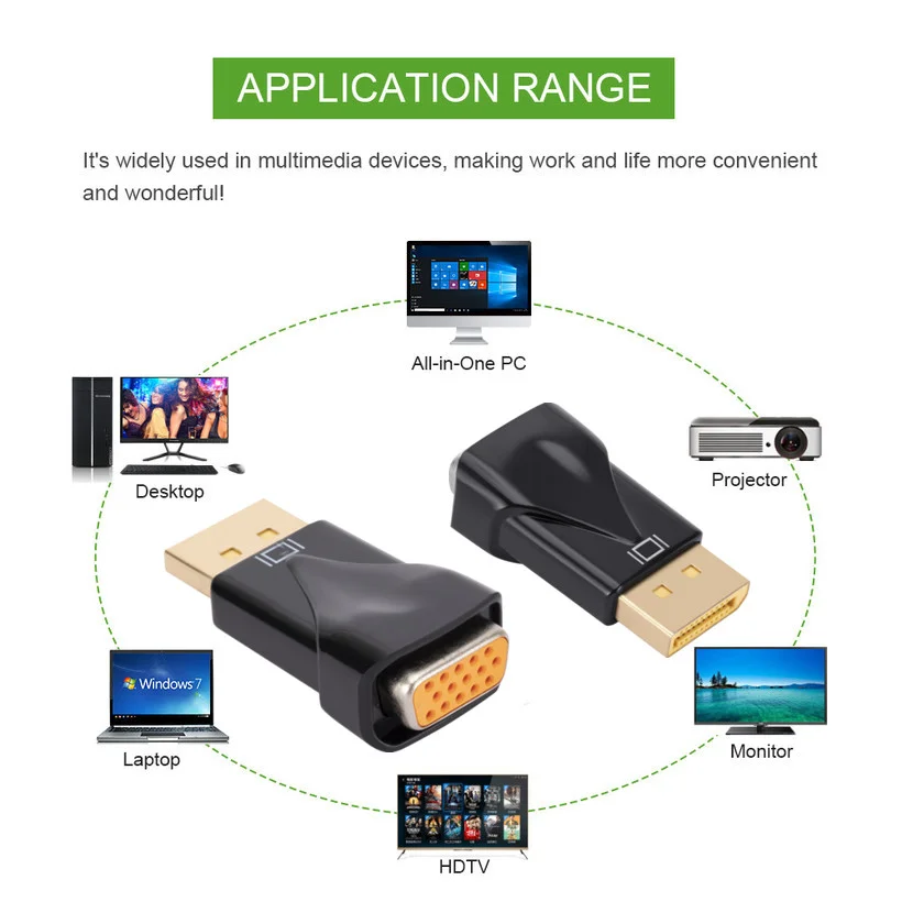 DP-VGA  1080P DisplayPort -VGA  ȯ   HDTV TV HDVD Ʈ DP-VGA PC 