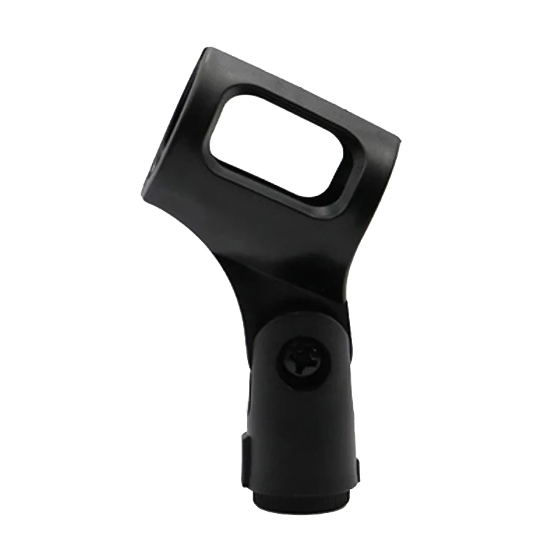Black Plastic Universal Microphone Stand Clip Adjustable Mic Clamp