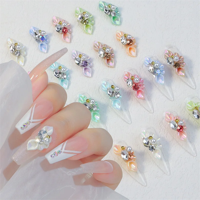 Bling Press on Nails Rhinestone Nails Crystal Nails Full Bling Nails  Sparkle Nails Diamond Nails 3D Charm New Years Nails 