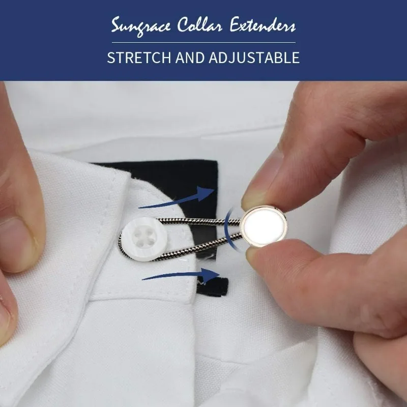 Collar Buttons Extender Flexible Stretch Pants Waist Spring Extension Buckle Elastic Adjust Size Expanders Expand Cuff Accessory