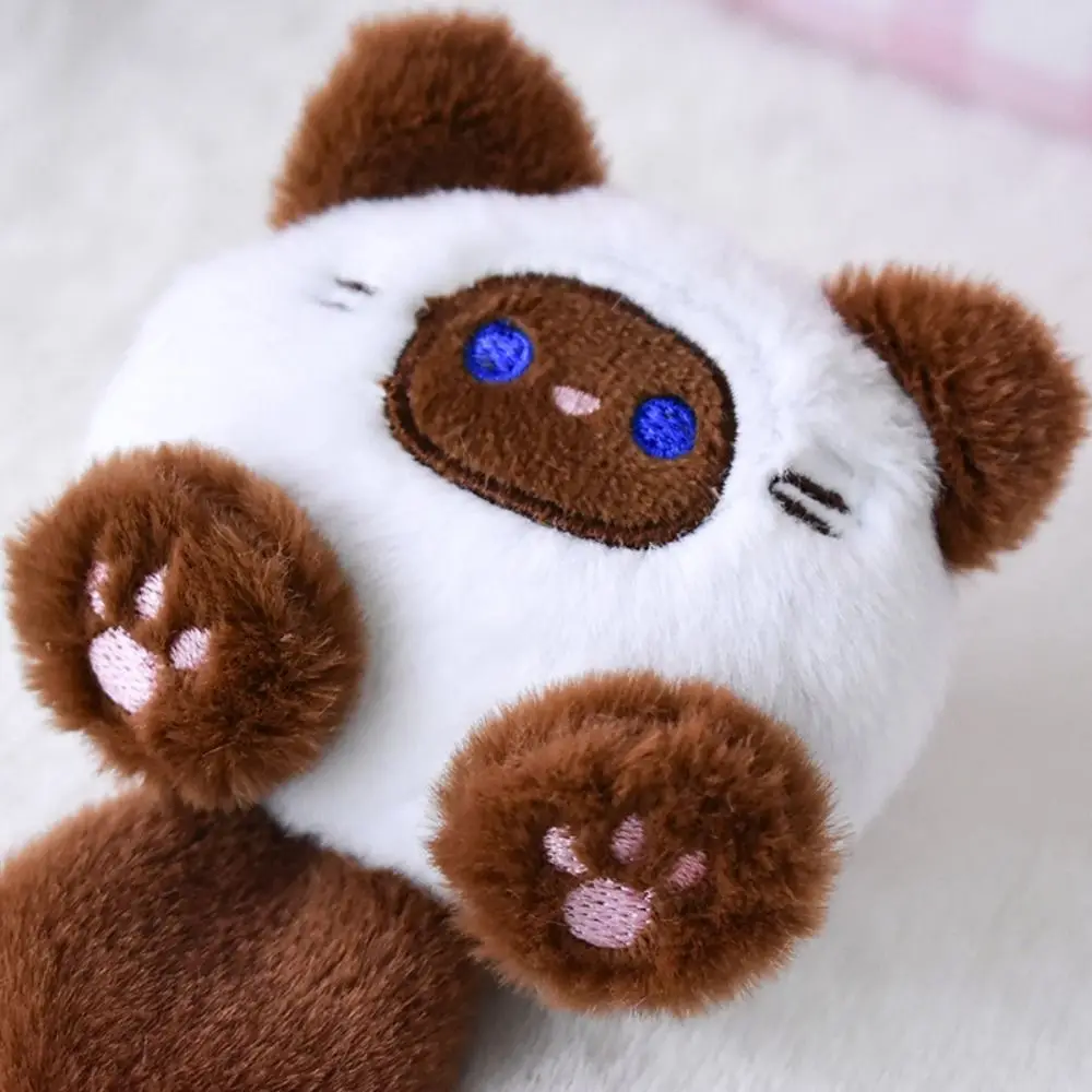 Plush Brooch Coffee Cat Plush Keychain Soft Fluffy Cute Cat Plush Doll Colorful Cartoon Animal Plush Key Chain Kid Girls
