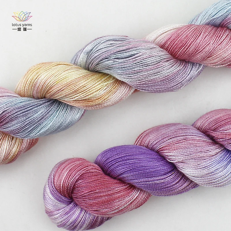 50g  Hank Handpainted Silk Yarn For Hand Knitting Crochet   Lace Weight Natural Silk 22 So Soft 3