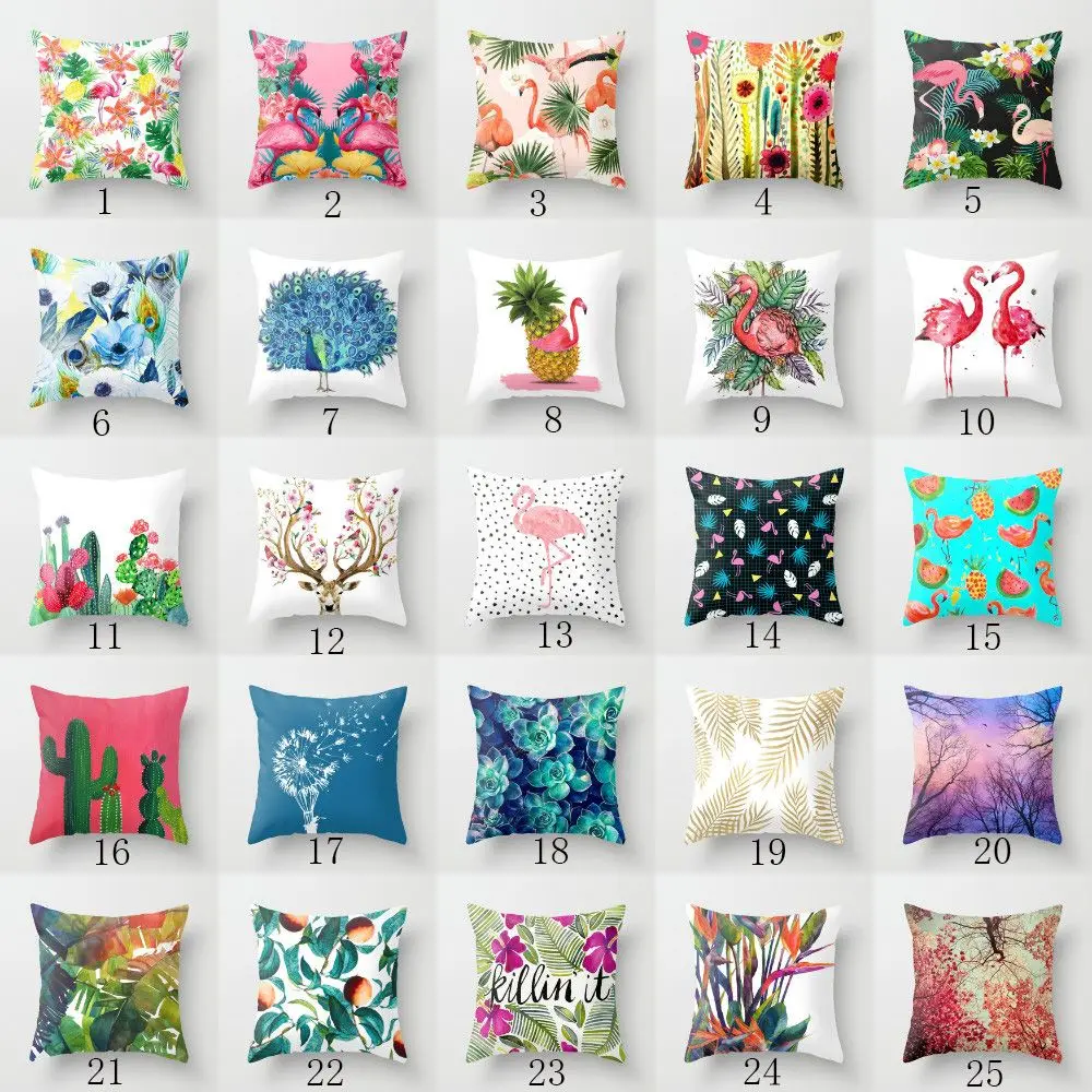 

(45*45cm) Beautiful flower pillowcase for living room bedside sofa car backrest office decoration (without pillow core)