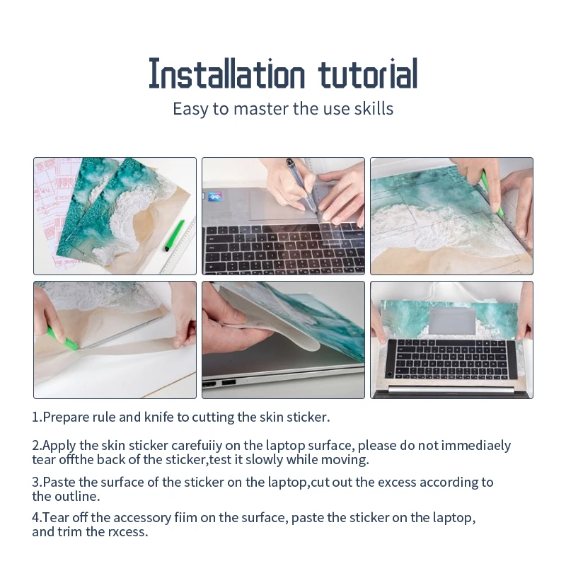 DIY 범용 노트북 스티커 스킨 비닐 크리 에이 티브 스킨 케이스 13.3 15.6 17 Macbook/Lenovo/Asus/Hp/Acer 장식 스티커 데칼