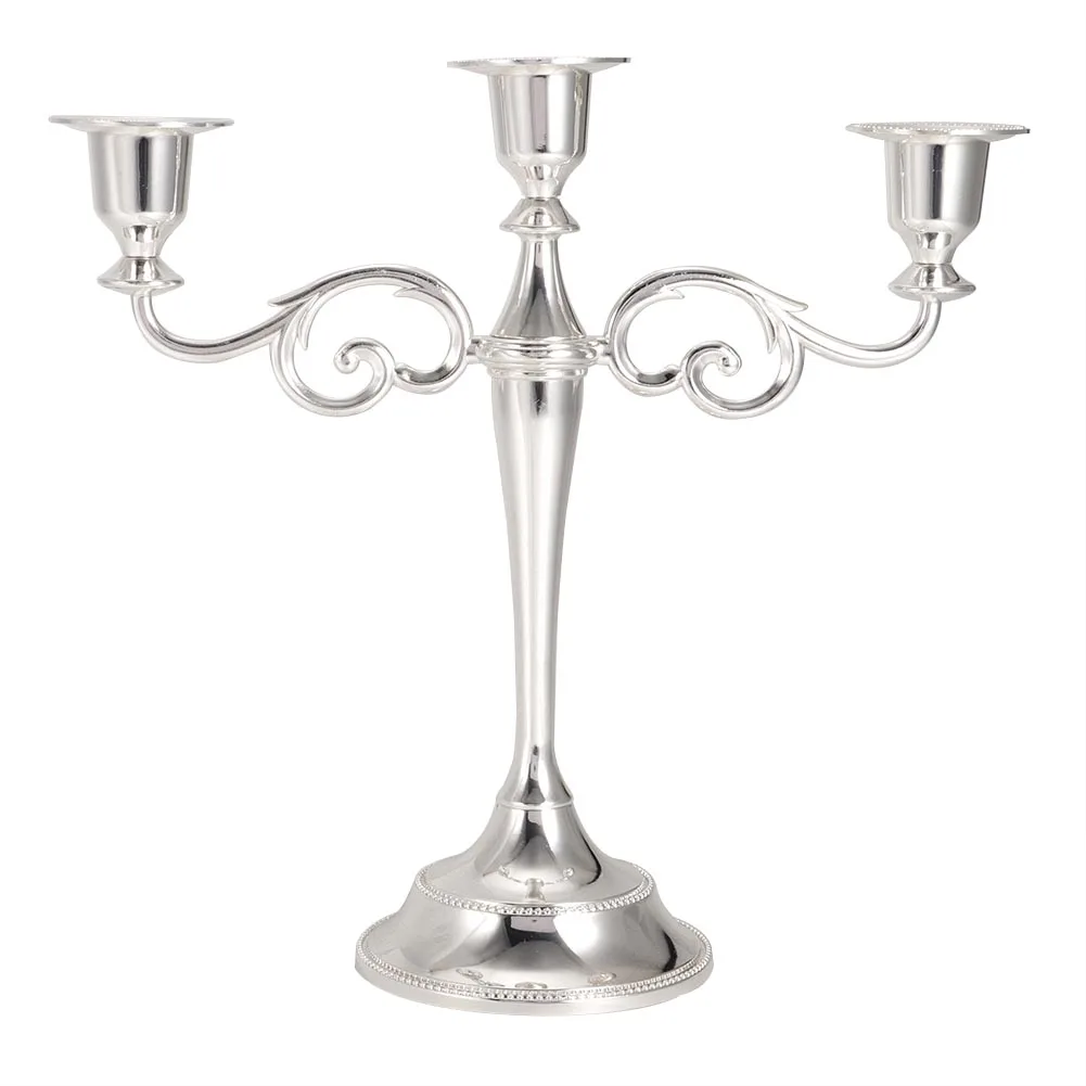 

Romantic Vintage 3 Head Candlesticks Metal Candle Holder For Wedding Dinning Table Decoration