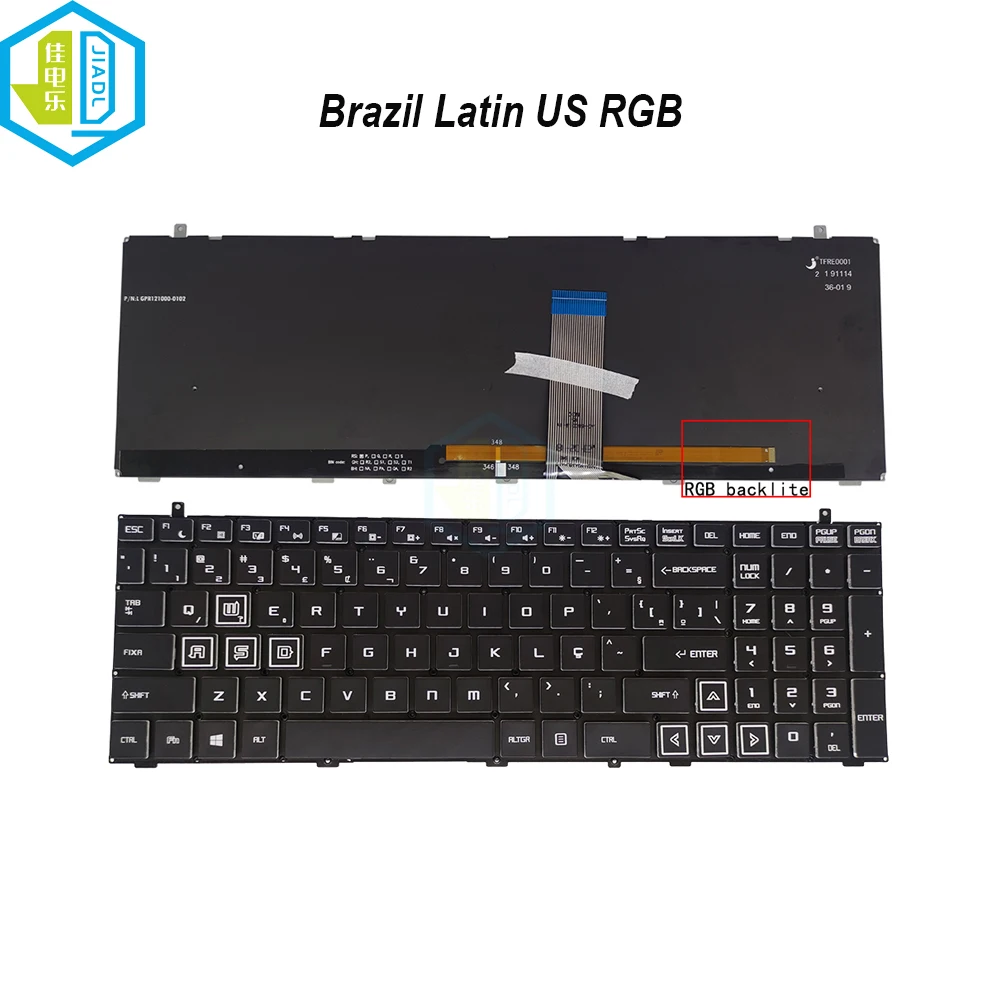 Teclado Retroiluminado Rgb para Laptop Luz Retroiluminada Inglês Latim Brasil Brasil Makbenben Makita P748 - Imagem 2