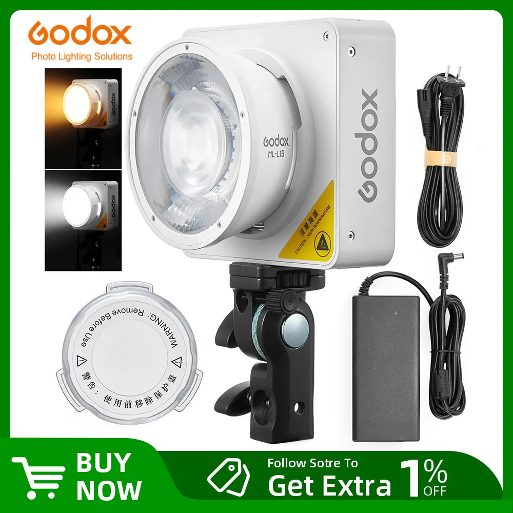 Godox ML100Bi 바이컬러 휴대용 LED 조명 120W 온보드 및 앱 제어 사진 램프(비디오 녹화, 라이브 스트리밍용)