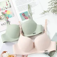 Soutien-gorge en soie glacée pour femmes, Bralettle Sexy sans couture, Push Up, Lingerie sans fil, une pièce, bonnet AB, bretelles réglables, couleur bonbon 2
