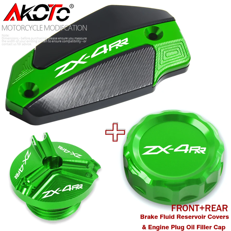 

Motorcycles Brake Fluid Reservoir Covers & Engine Plug Oil Filler Cap For Kawasaki Ninja ZX-4RR ZX4RR ZX 4RR ZX4R Accessories