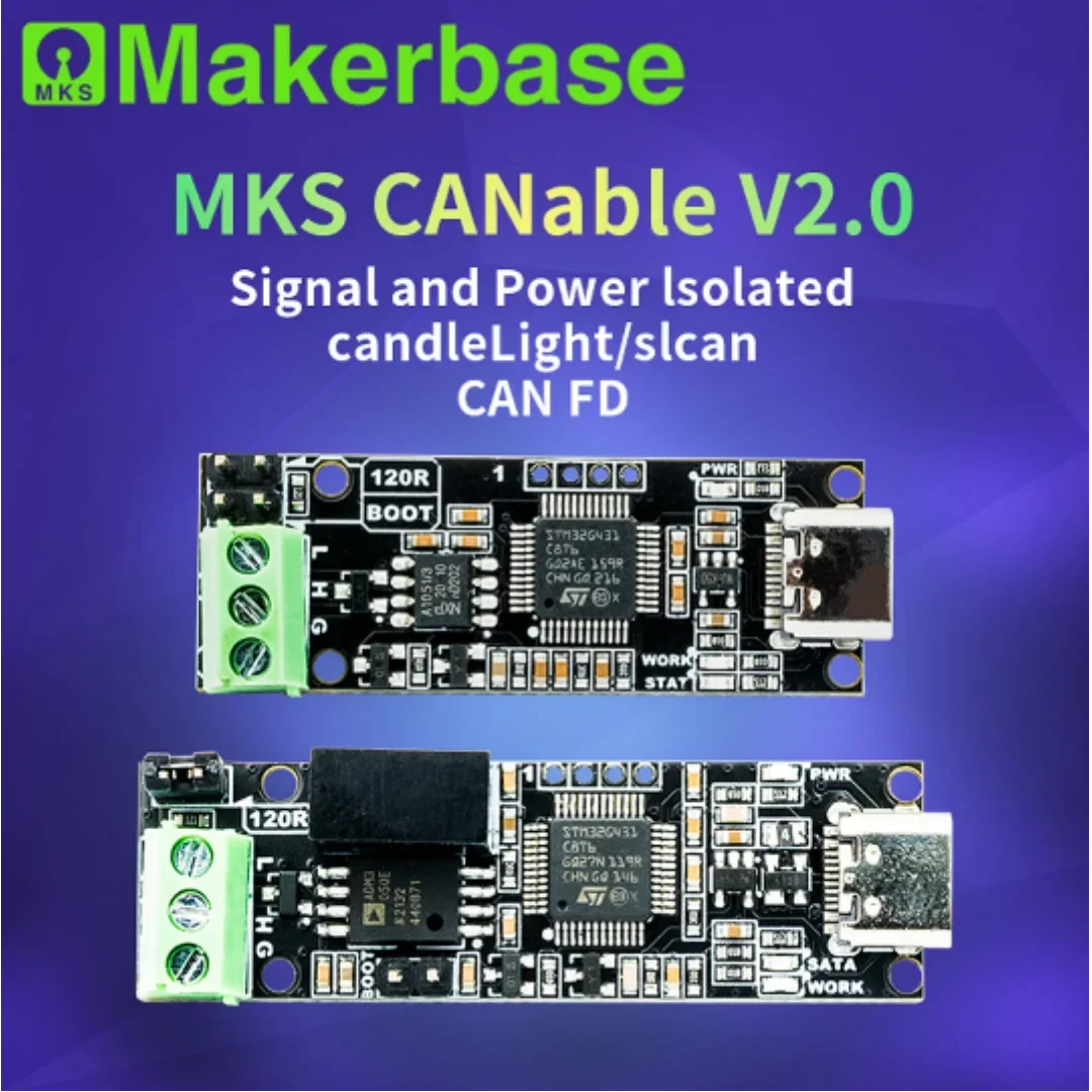 Makerbase CANable 2.0 SHELL USB-CAN 어댑터 분석기 CANFD slcan SocketCAN CANdleLight klipper