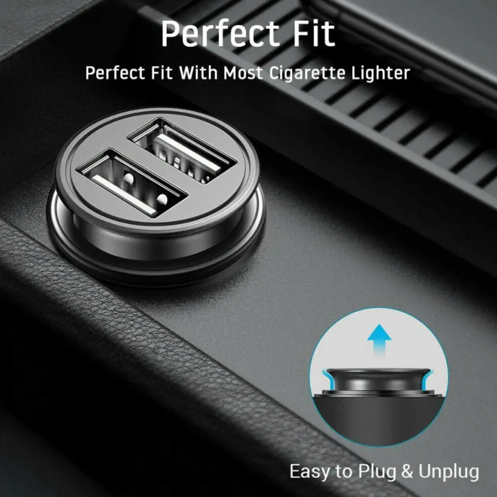 Dvojí USB auto nabíječka 2.4A 5V 2 levý bok lodi cigareta světlejší USB energie adaptér postit se nabíjení auto telefon nabíječka pro celý chytrá telefonů