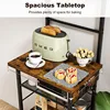 5 Tier Coffee Bar Station with Power Outlets,Bakers Rack for Small Space,Large Storage Space Coffee Cart with 4 Hooks 2