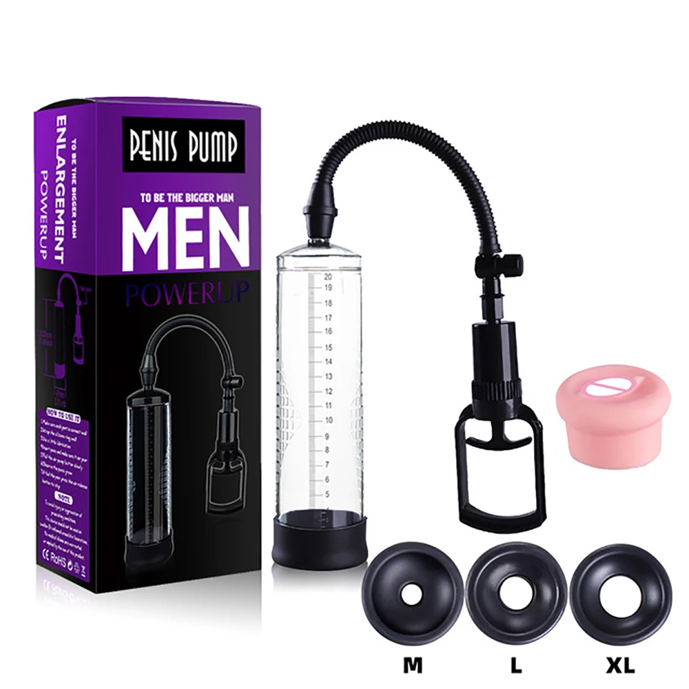 Penis Enlarger Pump Penile Vacuum Enhancement Extender Sex Toys for Men Male Masturbation Penis Erection Trainer Adult Games