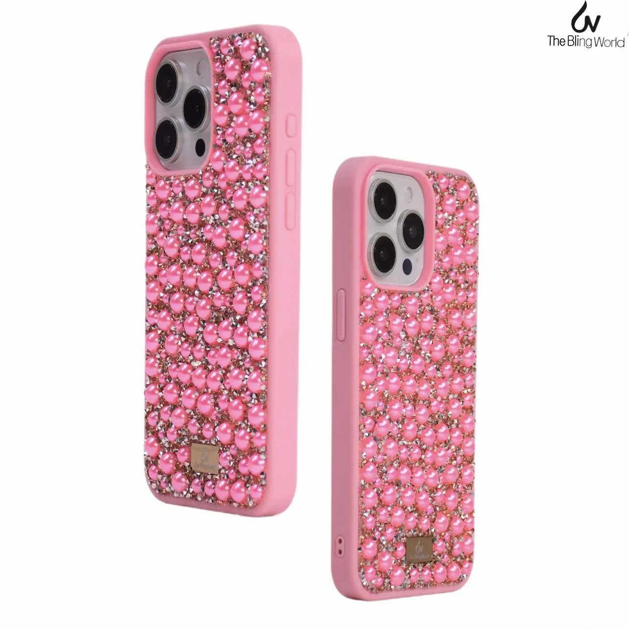 Pearl Flash Diamond Bling Luxury Phone Case For Iphone 16promax 15 14 13 12 Diamond Rhinestone Ladies Phone Case The Bling World