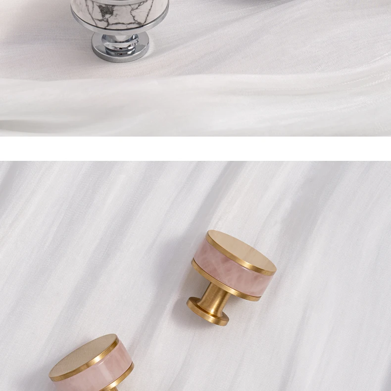 white stone cabinet knob brass base furniture handle