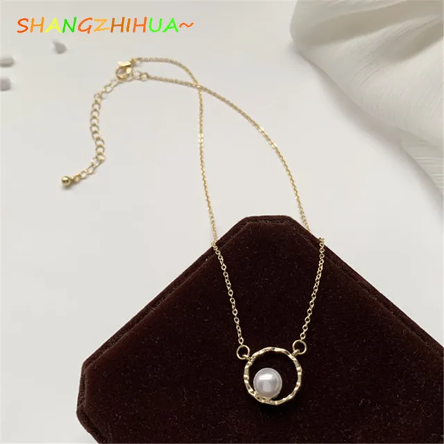 Europe and the United States popular light luxury baroque wind natural pearl necklace, stylish women's necklace temperament ( Imitation pearl )