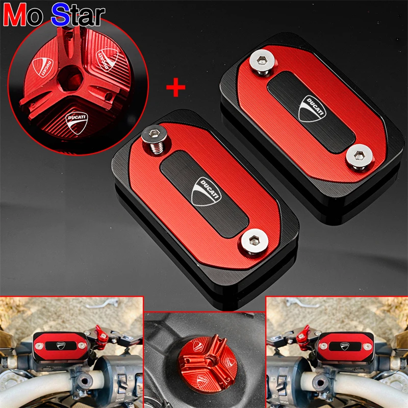 

MONSTER Accessories Motorcycle Front Brake Fluid Tank Cap & Filling Port Cap For DUCATI MONSTER 600 620 M600 M620 2001-2004
