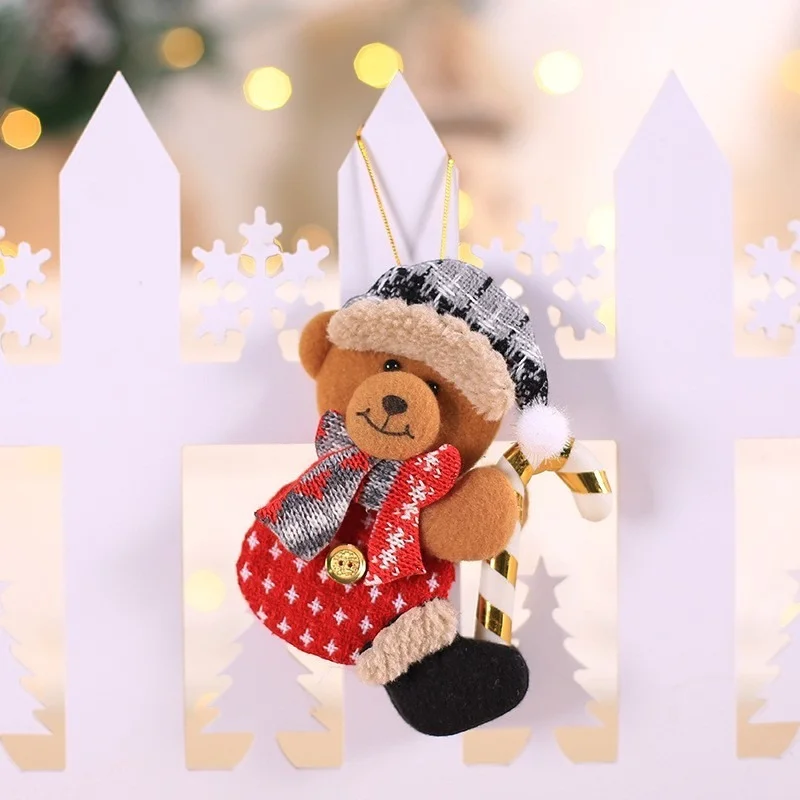 thumbnail image 1 of Colgantes de muñeco de nieve de Papá Noel, adornos para árbol de Navidad, muñeco colgante, decoración artesanal, proveedor de decoraciones navideñas para el hogar, regalo para niños, 1 of 5
