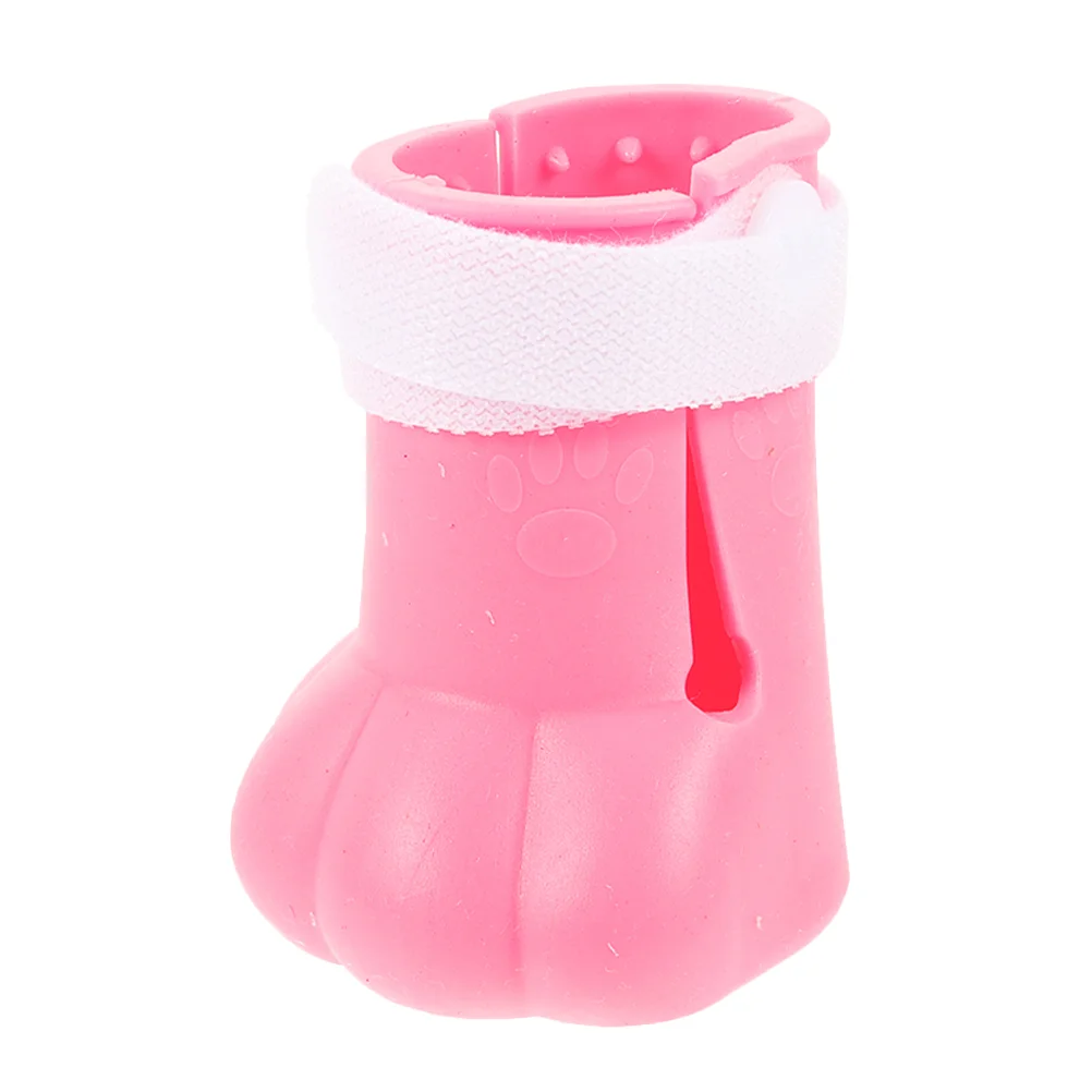 4 Pcs Cat Feet Nail Caps Silicone Shoes Boots Anti Scratch Large Adjustable Sticky Strap Water Holes Protective Claw