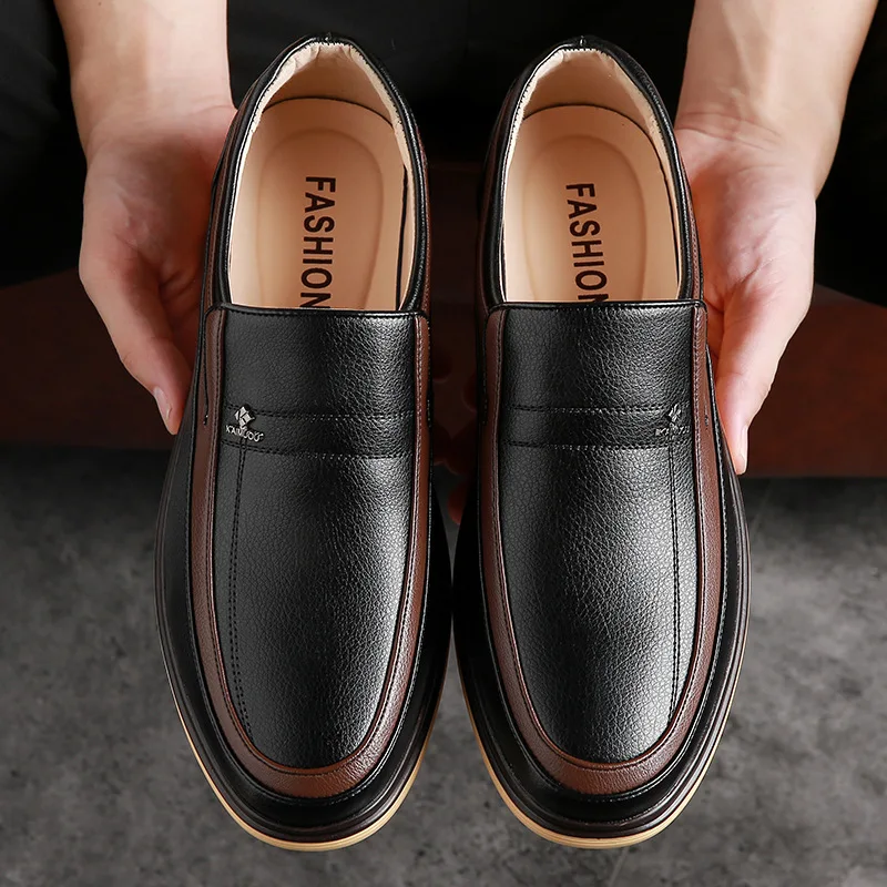 Men's Breathable Leather Business Casual Formal Shoes Trendy Comfortable Wear-resistant Youth Model 3