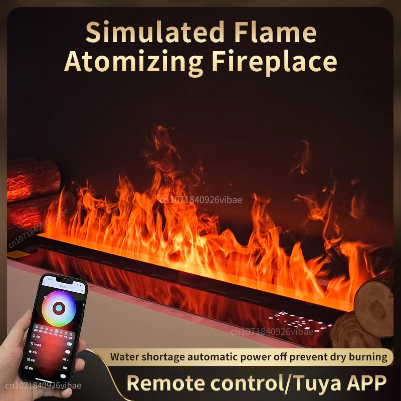 3D Water Electric Fireplace Remote Control APP Mist Fireplace Embedded Realistic Mist Flame Interior Decoration Steam